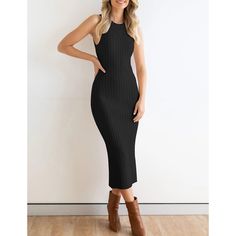 Black Ribbed Sleeveless Split Midi Bodycon Dress Black Ribbed Sleeveless Bodycon Dress, Sleeveless Black Ribbed Bodycon Dress, Black Sleeveless Ribbed Bodycon Dress, Ribbed Bodycon Sleeveless Dress For Party, Black Sleeveless Ribbed Dress, Ribbed Sleeveless Midi Dress For Night Out, Midi Bodycon Dress, Dresses Bodycon, Bodycon Dresses