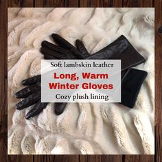 Long Leather Gloves, Warmest Winter Gloves, Luxury Gifts For Her, Cashmere Gloves, Long Gloves