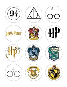 harry potter stickers are shown in this image