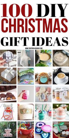 the words, 100 diy christmas gift ideas are shown