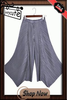 Original Loose Solid Color Irregular Pleated Wide Legs Pants Pleated Full-length Summer Bottoms, Pleated Summer Trousers, Pleated Full Length Pants For Spring, Pleated Full Length Summer Bottoms, Summer Pleated Full-length Bottoms, Full Length Pleated Pants For Spring, Spring Pleated Full Length Pants, Summer Pleated Trousers, Summer Full-length Pleated Bottoms