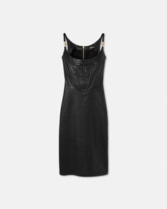 Versace Black Dress, Leather Midi Dress, Corset Gown, Dress Gallery, Versace Dress, Midi Dress Style, Versace Home, Airport Fashion, Matches Fashion