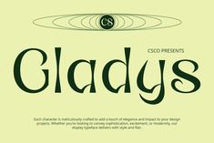 an old fashioned typeface with the word gladus