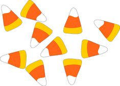 an orange and yellow candy corn pattern on a white background