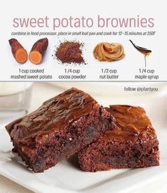 a poster showing how to make sweet potato brownies