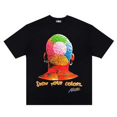 Dennis Rodman Ice Cream Graphic T-Shirt – Starphase Shirts Graphic, Graphic Design For T Shirt, Colorful Graphic Tees, Custom Print Graphic Tee For Streetwear, Orange Graphic Tee, Dennis Rodman Fits, Graphic Shirt, Dennis Rodman Shirt, Rod Wave Graphic Tee