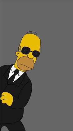 the simpsons dressed in a suit and sunglasses