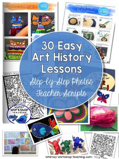 30 easy art history lessons for children to learn with their teacher's helper