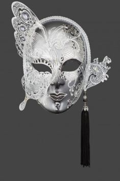 Silver Venetian Butterfly authentic venetian mask in papier mache with metal decoration. Handcrafted according to the original Venice carnival tradition. Manufactured in Venice by the famous venetian masters. Each item is provided with certificate of authenticity. H30 x W30 cm Silver Masquerade Mask, Gold Masquerade Mask, Masquerade Ball Mask, Costumes Couture, Ball Mask, Female Mask, Venice Carnival, Venetian Masks, Half Face Mask