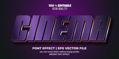 3d text effect in purple and gold