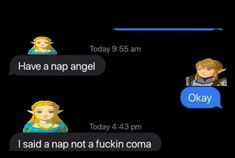 the legend of zelda text messages