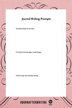 a pink book cover with the words journal writing prompts