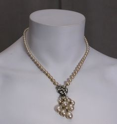 Louis Rousselet Pearl and  Crystal Paste Necklace C1920 | From a unique collection of vintage drop necklaces at https://www.1stdibs.com/jewelry/necklaces/drop-necklaces/ Drop Necklaces, Button Jewelry, Drop Necklace, Fashion Jewelry Necklaces, Headpiece, Choker, Pearl Necklace, Choker Necklace, Vintage Jewelry