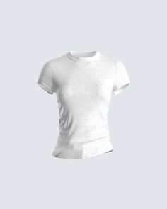 Basic, but not boring 😌 This crewneck white tee made with cotton jersey is the perfect everyday top to pair with quite literally anything. It's essential for any closet, tbh 🤍 Knit T Shirt, White Corset Dress, Modern Wear, Fashion Icon, Basic Outfits, Knitted Tshirt, Mode Inspiration, Lookbook Outfits