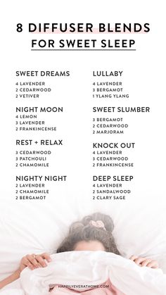 Bedtime Diffuser Blends, Sleeping Essential Oil Blends, Oils For Sleep