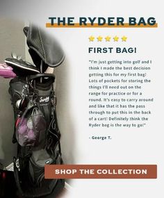 an advertisement for the ryder bag