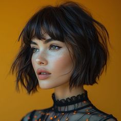 50 Amazing Short Bob Haircuts with Bangs Modern Bob With Bangs, Really Short Bangs, Short Lob With Bangs, 60s Bob, Short Bob Haircuts With Bangs, Bob With Fringe Bangs, Shattered Bob, Bob Haircuts With Bangs, Short Bobs With Bangs