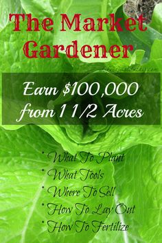 the market gardener earn $ 100, 000 from 1 / 2 areas