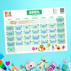 Get your FREE printable activity calendar for April, 2023! Activity Calendar, April Activities, Simple Calendar, Silly Songs, Free Printable Activities, Monthly Calendars, Magnet Crafts, Preschool Ideas