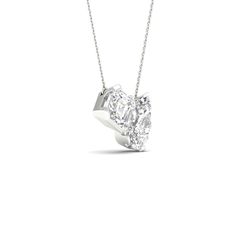 This Toi et Moi necklace features a cushion-cut and a pear-cut diamond, each with a unique charm. The design is elegantly simple with high-quality metal, allowing the two stones to take center stage. Whether you're celebrating an anniversary, or birthday or simply expressing your love, this two-stone necklace is a meaningful and enduring gesture. Modern Teardrop Necklace For Anniversary, Asscher Cut Diamond Necklace Fine Jewelry, Fine Jewelry Asscher Cut Diamond Necklace, Modern Cushion Cut White Gold Jewelry, Modern Diamond Cut Necklace For Anniversary, Modern Diamond White Diamond Necklace For Wedding, Modern Diamond White Wedding Necklace, Luxury Anniversary Necklace, Modern Solitaire Diamond Cut Necklace For Anniversary