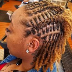 This is a cute style. Hairstyles For Short Dreads, Short Dreads, Short Haircut Styles