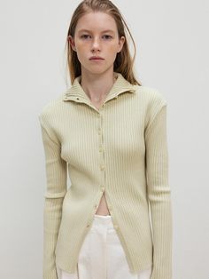 Composition : Acrylic 52%, Wool 20%, Polyester 28%Color : Beige_FREECountry of Origin : Republic of Korea Longline Cardigan Outfit, Dolls Kill Outfits, Beige Vest, Cardigan Outfit, Longline Cardigan, Beige Cardigan, Ribbed Cardigan, Button Cardigan, Collar Sweater