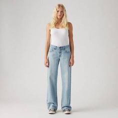 Low Loose Women's Jeans - Light Wash | Levi's® US Low Rise Levis Jeans Outfit, Levi Jeans Outfit, Ribcage Jeans, Relaxed Jeans, Chino Jeans, Loose Jeans, Tapered Jeans, Jeans Light, Low Rise Jeans