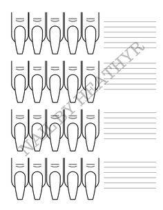 Explore your vision for nail art and bring your design to life with our Nail Art Planner Template. This is a one sheet document that you can print off as many times as you like. Plan your art on the template and also indicate your notes on the side of each set. Template is Coffin shape of 5 with 4 sections. Available in PDF Print format. Nail Template Coffin, Nail Art Blank Template, Nail Art Template Blank, Nail Template Designs, Printable Nail Art Templates Long, Nail Planner, Nail Art Practice Sheet, Nail Design Template, Nail Template