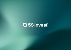 the 55 invest logo is shown on a blurry blue and teal green background