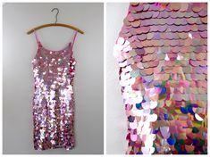 "This is a dazzling vintage party dress! It's fully embellished with blush pink paillette sequins and in excellent condition! Measurements: Bust - 32/34\" Waist - 24/26\" Hips - 34/36\" Length - 35\" All of my items come from a smoke-free and pet-free home. If you would like more info or have any questions, please don't hesitate to ask!" Pink Sequin Fabric For Spring Cocktail, Pink Sequin Spring Dress For Festive Occasions, Pink Sequin Dress For Spring Festive Occasions, Pink Fitted Sequin Fabric For Party Season, Pink Sequin Disco Dress For Party, Pink Sequin Fabric For Disco Summer, Fitted Pink Sequin Fabric For Party Season, Pink Sequin Fabric For Summer Disco, Pink Disco Sequin Dress