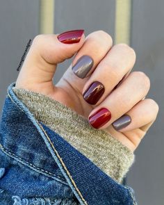 Hello Love Nails, Fall Press On Nails, Cruise Nails, Empty House, Mani Ideas, Hello Love, Pretty Nail Colors, Short Press On Nails, Red Aspen