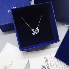 Swan Swarovski Necklaces, Swan Necklace Swarovski, Swarovski Necklace Swan, Swarovski Swan Necklace, Swan Necklace, Heartbeat Necklace, Swarovski Swan, Tiffany And Co Jewelry, Tragus Jewelry