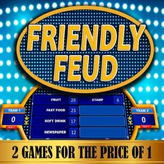 family feud POWERPOINT GAME Powerpoint Game Templates, Family Feud Game, Interactive Powerpoint, Powerpoint Games, Family Fun Games, Adult Party Games, Question Cards, Tv Show Games, Team Games