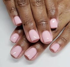 Very Short Acrylic Nails Natural, Natural Nails Pink Design, Acrylic Overlay Nails Short Pink, Overlays Acrylic Nails, Pink Biab Nails Short, Pink Acrylic Overlay Natural Nails, Very Short Square Gel Nails, Pink Gel Overlay Nails, Short Squavol Nails