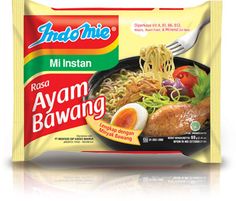 indomie instant noodles with meat and vegetables in tomato sauce