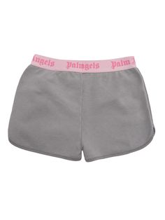 Light gray Palm Angels shorts for girls in cotton blend, contrasting elastic waistband with logo.Composition: 100% COTTON DETAIL 20% POLYESTER 71% POLYAMIDE 9% ELASTAN Athleisure Shorts With Logo Waistband, Cotton Shorts With Logo Print, Sporty Cotton Shorts With Logo Print, Palm Angels Shorts, Shorts For Girls, Angel Kids, Logo Composition, Kenzo Kids, Stella Mccartney Kids