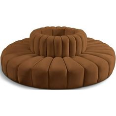 a brown round shaped chair on a white background