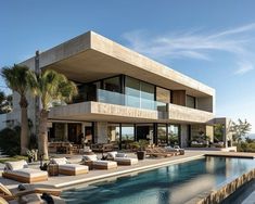 Luxury Penthouse Exterior, Elegant Pool, Luxury Villa Design, Luxury Houses Mansions, Luxury Beach House, Expect Nothing, Modern Villa Design, Modern Shapes