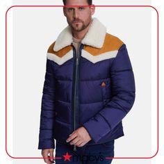 in stock Mens Puffer Jacket, Blue Fits, Sheep Leather, Navy Blue Color, Shearling Jacket, Puffer Jacket, Fitness Fashion, Puffer, Pick Up