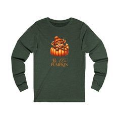 ❤A fall-themed long sleeve tee featuring a cute baby cow and pumpkin design, perfect for adding a touch of festive charm to your wardrobe. This shirt is ideal for those who love autumn vibes and want a cozy and stylish piece to wear during the fall season. Great for pumpkin patch visits, Thanksgiving gatherings, and everyday casual wear. ❤Product features - Side seams for structural support - Ribbed knit collar with seam for shape retention - Shoulder tape for stability - Variety of fiber compositions depending on color - Light fabric and retail fit for comfortable wear ❤Care instructions - Machine wash: warm (max 40C or 105F) - Tumble dry: low heat - Iron, team or dry: medium heat - Non-chlorine: bleach as needed - Do not dryclean Order yours today and let the world know your dachshund's Funny Long Sleeve T-shirt For Fall, Novelty T-shirt With Funny Print For Fall, Fall Long Sleeve Tops With Funny Print, Pre-shrunk Orange Long Sleeve Tops, Funny Print Long Sleeve T-shirt For Fall, Fall Novelty T-shirt With Funny Print, Pre-shrunk Long Sleeve Tops For Fall, Novelty Letter Print Tops For Fall, Funny Long Sleeve Tops For Fall