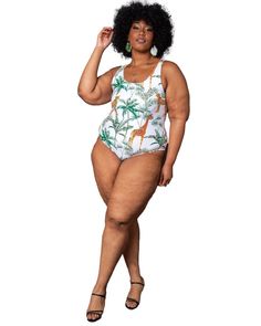 Make a splash in this plus-size one-piece from our size-inclusive swimwear collection. One Piece Swimsuit White, Summer Style Guide, Swimsuit Material, Plus Size One Piece, Jungle Print, White Swimsuit, In The Jungle, Reduce Waste, Leopards