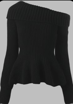 Alexander Mcqueen Clothing, Sweaters Black, Knitted Tops, Shoulder Design, Knitted Jumper, Lookbook Outfits, Black Knit, Pune