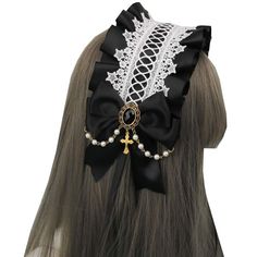 PRICES MAY VARY. Satin+ lace+ ribbon, very soft to wear; Package Included: 1* Lolita Headband; One size fits most for women; Features: There are two hidden hairpins on the back of the headdress. A sweet Lolita Hair Accessories with ribbon criss-crossed over lace and edged with a delicate ivory white trim. Occasions: Perfect hair accessory for lolita dress fashion. Goes well with any costume. Great for Lolita Cosplay, Maid Cosplay, wedding head wear, party dress up, fancy dress up, decorate for photo shoot ect. The cuteness is rapidly increased by the combination of a large bow and delic2ate lace! cute girls’ favourite. Lace Headbands For Girl Lolita Headband Cosplay Headpiece Women's Hair Hoop Anime Maid Cosplay Headband Headwraps Hair Bands Bows Hair Accessories One size fits most for wom Cosplay Headband, Maid Headband, Cosplay Headpiece, Gothic Hair Accessories, Lace Hair Accessories, Cosplay Maid, Cosplay Wedding, Gothic Hairstyles, Victorian Hairstyles