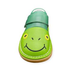 Fox Shoe - Wee Squeak Playful Closed Toe Sandals With Soft Sole, Cute Green Round Toe Sandals, Cute Green Sandals With Round Toe, Green Round Toe Cute Sandals, Cute Slip-on Sandals For Playtime, Cute Leather Sandals With Round Toe, Playful Slip-on Sandals With Soft Sole, Casual Sandals With Rubber Sole For Playtime, Fun Green Slip-on Sandals