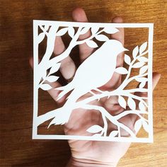 Papercut Template Bird in Tree Digital File DIY Papercut - Etsy Paper Cutout Art Templates Free Printable, Papercutting Templates Free, Bird Diorama, Easy Chords, Papercut Design, Papercut Template, Bird Template, Paper Carving, Origami For Beginners