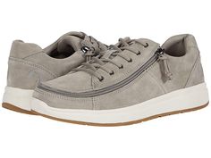 BILLY Footwear Comfort Suede Lo - Women's Shoes : Grey : for BILLY Footwear size information. The laid-back modern look of the BILLY Footwear™ Comfort Suede Lo zip around sneaker will easily become your go-to choice for everyday wear. Crafted from a lightweight suede upper with a padded collar. Features a front full-length, wraparound zipper closure with FlipTop™ technology that allows for easy on and off. BILLY Goat logo embroidery on the side panel. Traditional lace-up style with cotton-blend Blush Cushions, Goat Logo, Chukka Shoes, Billy Goat, Mens Chukkas, Shoes Grey, Logo Embroidery, Fashion Sneakers, Women Lace