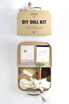 the diy doll kit is open and ready to be used