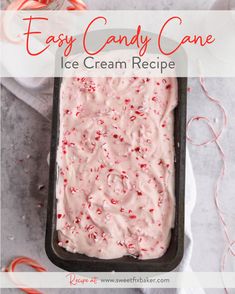 an easy candy cane ice cream recipe in a pan