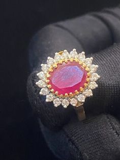 ad eBay - Find many great new & used options and get the best deals for 7.42 Carats Round Brilliant Cut Diamonds Centered Ruby Cocktail Ring In 18K Gold at the best online prices at eBay! Free shipping for many products! Luxury Ruby And Diamond Ring In Yellow Gold, Luxury Ruby Ring With Diamond In Yellow Gold, Luxury Yellow Gold Ruby Ring With Center Stone, Dazzling Yellow Gold Sapphire Ring, Dazzling Yellow Gold Rings, Luxury Ruby Cluster Ring With Center Stone, Luxury Cluster Ruby Ring With Center Stone, Exquisite Yellow Gold Diamond Ring With 17 Jewels, Luxury Oval Yellow Gold Ruby Ring