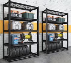 PRICES MAY VARY. ADJUSTABLE AND DIVIDABLE WIRE SHELVING UNITS: The garage shelves are designed with detachable connectors, and there are many positions with the same spacing on the columns. It can be adjusted in 1.4 inch increments. The height of each shelf can be adjusted by moving the crossbar up and down, but also be divided into two small metal shelving. One is used as the storage shelves of the closet, and the other is used as the storage rack for kitchen. 40"W x 17.8"D x 72"H TALL AND WIDE Tall Garage, Basement Storage Shelves, Shelving For Storage, Heavy Duty Storage Shelves, Garage Workshop Plans, Garage Shelving Units, Metal Storage Shelves, Garage Storage Racks, Heavy Duty Shelving